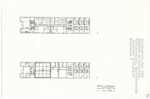 Wohn- und Geschäftshaus am Kaiserdamm, Berlin-Charlottenburg (Diplomarbeit bei Oswald Mathias Ungers): Bank, Geschäftsräume, Grundrisse