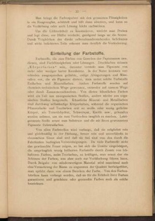Einteilung der Farbstoffe.