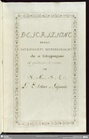 [Text:] Descrizione degli strumenti meteorologici
