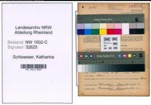 Entnazifizierung Katharina Schloesser, geb. 24.09.1890 (Putzmacherin)