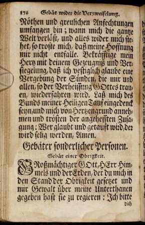 Gebäter sonderlicher Personen