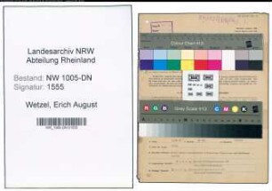 Entnazifizierung Erich August Wetzel , geb. 07.08.1899 (Filialleiter)