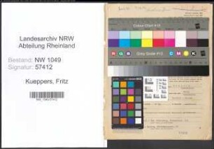 Entnazifizierung Fritz Kueppers , geb. 13.08.1916 (Gartenmeister)