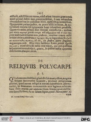 De Reliquiis polycarpi