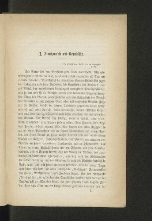 I. Standpunkte und Grundsätze.