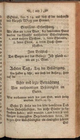 Achter Tag, Tag der Bestättigung