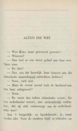 Altijd die wet