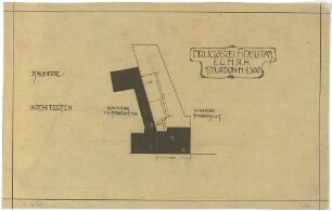 Billing, Hermann; Karlsruhe (Baden-Württemberg), Erbprinzenstr. 6; Druckerei Fidelitas, Umbau - Lageplan