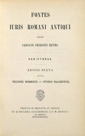 Fontes iuris Romani antiqui, 2. Scriptores