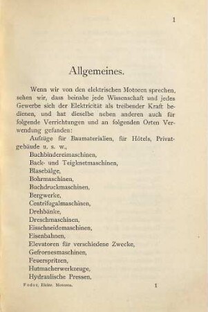 Die elektrischen Motoren : mit besonderer Berücksichtigung der Elektrischen Strassenbahnen