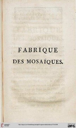 Fabrique de mosaïques