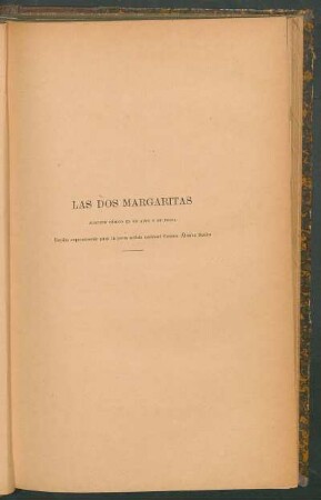 Las dos margaritas : Juguete cómico en un acto y en prosa