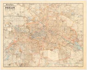 Kieslings Großer Verkehrsplan von Berlin: Verkehrsplan von Berlin mit Vororten und vollständiger Stadt- und Ringbahn 1:20000