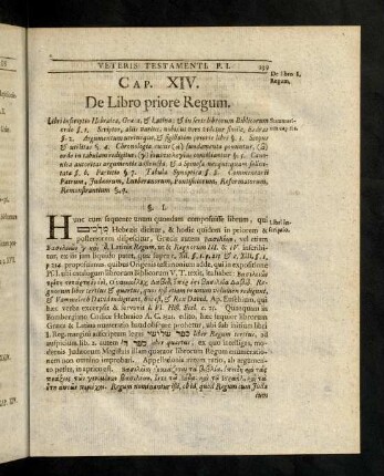 239-273, Cap. XIV. De Libro priore Regum.