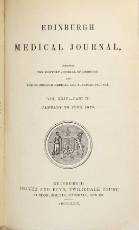 Edinburgh medical journal. 24,2. 1879