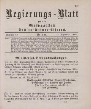 74. Ministerial-Bekanntmachung, die Konzessionierung der Transatlantischen Feuer-Versicherungs-Aktien-Gesellschaft zu Hamburg zum Geschäftsbetrieb im Großherzogthum betreffend