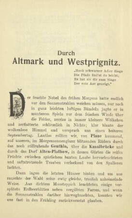 Durch Altmark und Westprignitz.