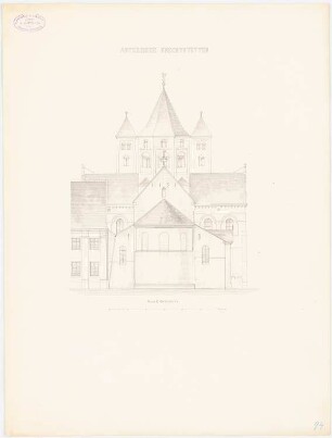 Abteikirche Knechtsteden, Dormagen Wiederaufbau: Ansicht der Westseite