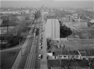 Dresden-Friedrichstadt, Friedrichstraße. Blick vom Kühlhaus, Weißeritzstraße