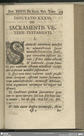 Disputatio XXXVI. De Sacramentis Veteris Testamenti