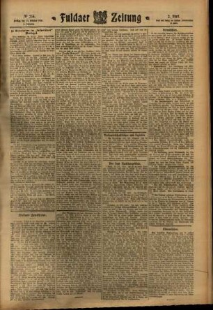 Zweite Ausgabe vom Freitag, den 14. Oktober 1910.