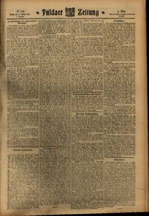 Zweite Ausgabe vom Freitag, den 14. Oktober 1910.