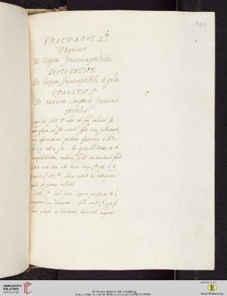 Tractatus 2dus Physicus De Corpore Jncorruptibili. Disputatio.V.