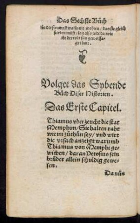 Volget das Sybende Buch Diser Historien.