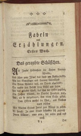 Fabeln und Erzählungen Erstes Buch.