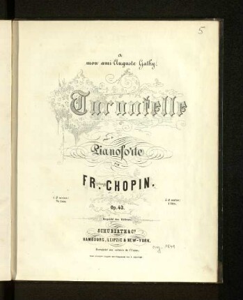 Tarantelle pour le pianoforte : op. 43 ; a 2 mains
