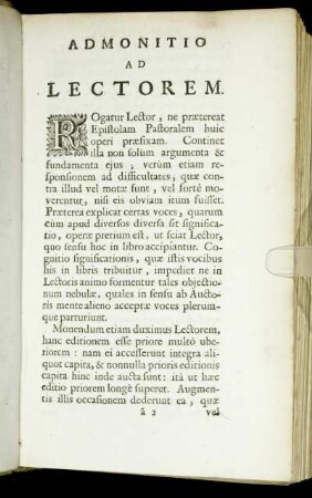 Admonitio Ad Lectorem.