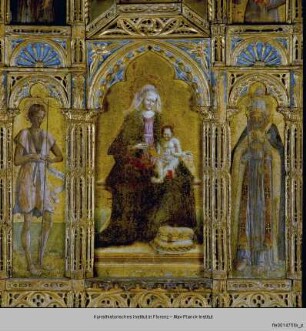 Madonna mit zwölf Heiligen und Kreuzigung
