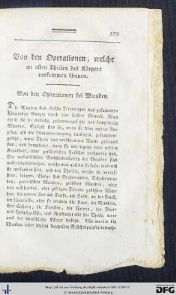 Von den Operationen, welche an allen Theilen des Körpers vorkommen können.