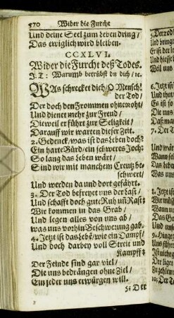 Wider die Furcht deß Todes.
