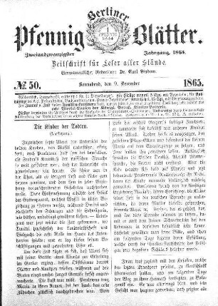 No. 50, Sonnabend, den 9. December