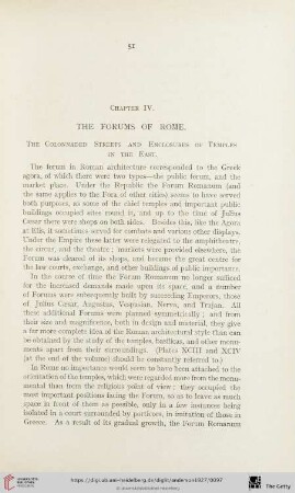Chapter IV: The forums of Rome