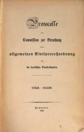 Protokolle der Kommission zur Beratung einer Allgemeinen Civilprozeßordnung für die Deutschen Bundesstaaten. 13. 1865 = 249 - 274