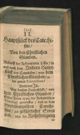 II. Hauptstück des Catechismi/ Von den Christlichen Glauben.