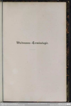 Waidmanns-Terminologie