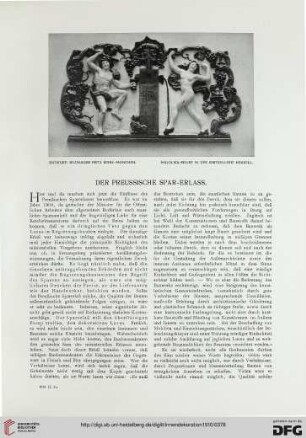 Der preussische Spar-Erlass