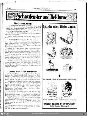 Schaufenster und Reklame