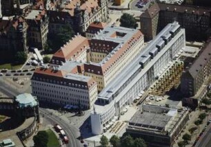 Advanta-Riegel : Stadtzentrum mit Hotel Taschenberpalais Kempinski und Advanta-Riegel