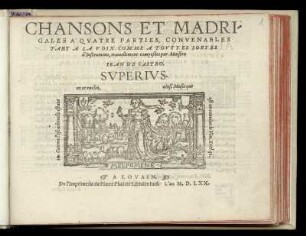 Jean de Castro: Chansons et madrigals a quatre parties ... Superius