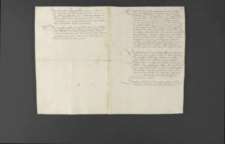 Introduktionsschreiben des französischen Gesandten de Virail bei Herzog Christoph von Württemberg, worin der Wunsch König Heinrichs II. von Frankreich dargelegt wird, den Frieden mit den deutschen Fürsten zu erhalten.