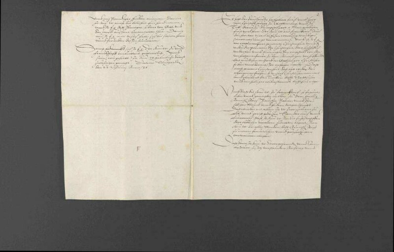 Introduktionsschreiben des französischen Gesandten de Virail bei Herzog Christoph von Württemberg, worin der Wunsch König Heinrichs II. von Frankreich dargelegt wird, den Frieden mit den deutschen Fürsten zu erhalten.
