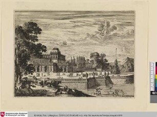 [Die Terrasse eines Palastes, mit einer Grotte; La terrasse d'un palais, avec sa grotte]