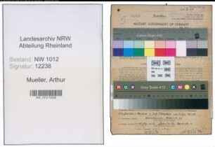 Entnazifizierung Arthur Mueller , geb. 09.07.1896 (Buchhalter)
