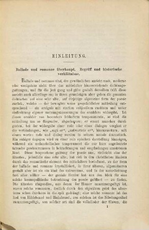 Ballade und Romanze von ihrem ersten Auftreten in der deutschen Kunstdichtung bis zu ihrer Ausbildung durch Bürger