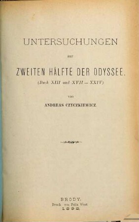 Jahresbericht des K.K. Real- und Ober-Gymnasiums in Brody. 14. 1892