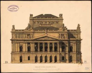 Theater-Entwürfe: Schauspielhaus: Vorderansicht 1:200
